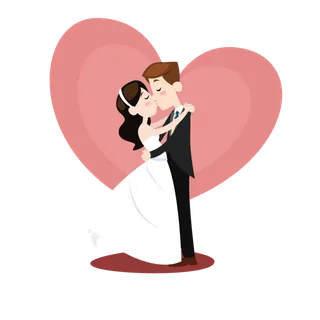 婚纱卡通人物婚礼白纱结婚婚纱摄影手绘