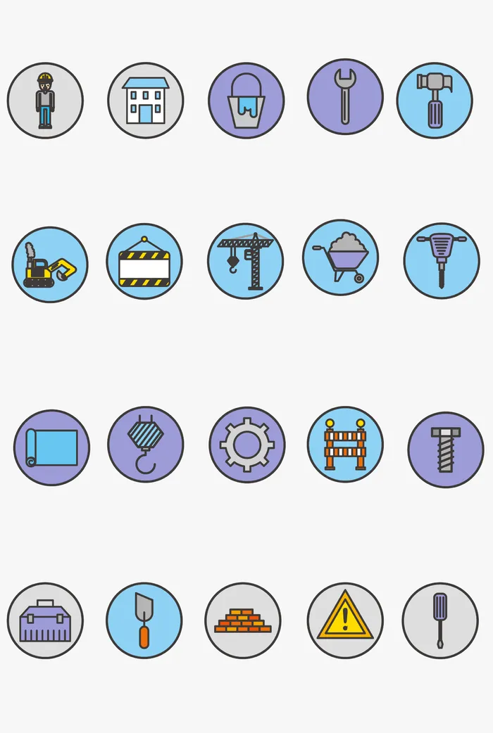 矢量工程图标ai矢量模版下载