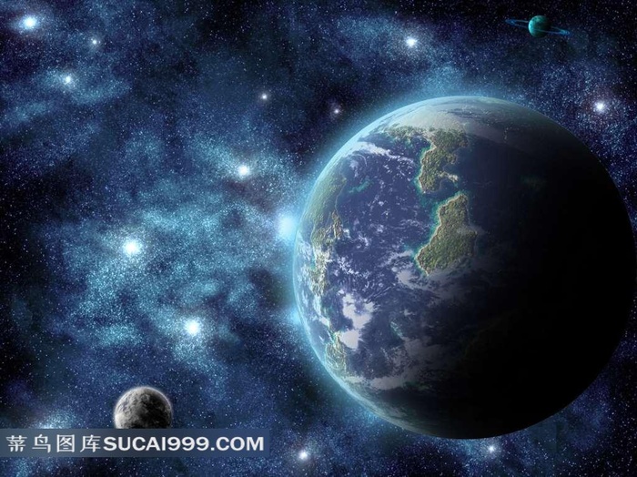 宇宙中的地球梦幻素材