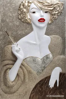 手绘立体小姐姐插画