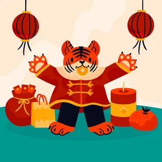 新年虎年老虎插画