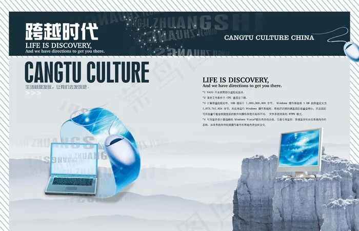 英特尔电脑宣传海报-2psd模版下载