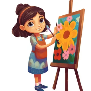 小画家画架花免抠