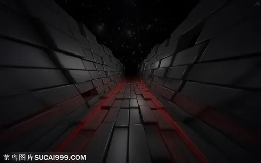 3D立体方块空间PPT海报C4D创意背景图片