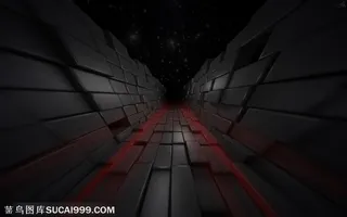 3D立体方块空间PPT海报C4D创意背景图片