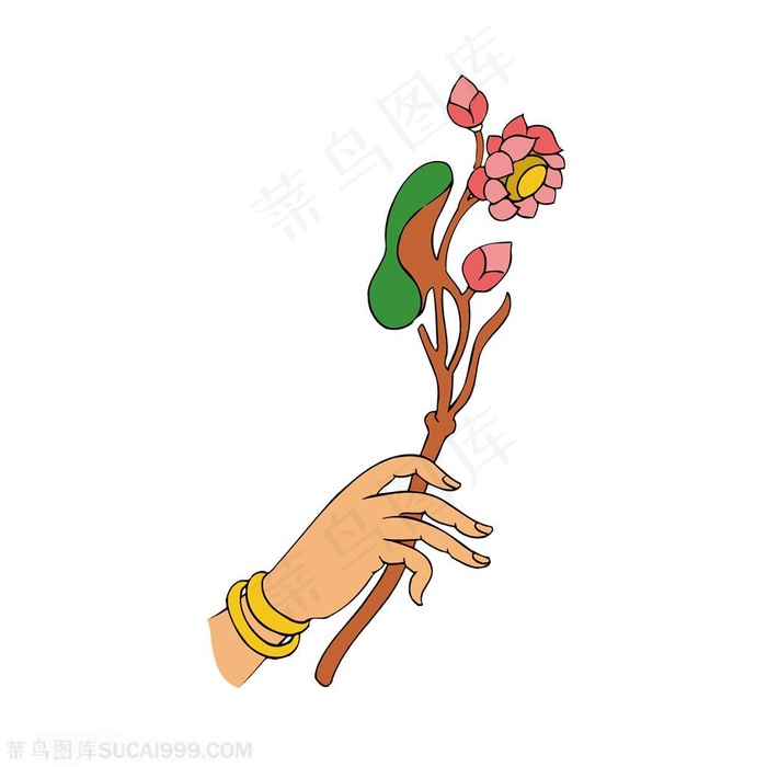 佛手png矢量手拿梅花图片