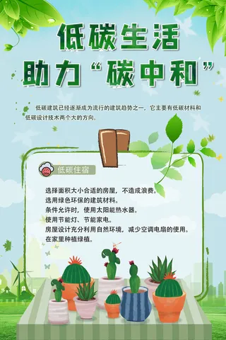 低碳生活助力碳中和海报
