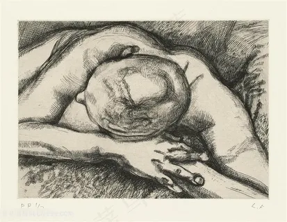 弗洛伊德手绘素描人物艺术装饰画