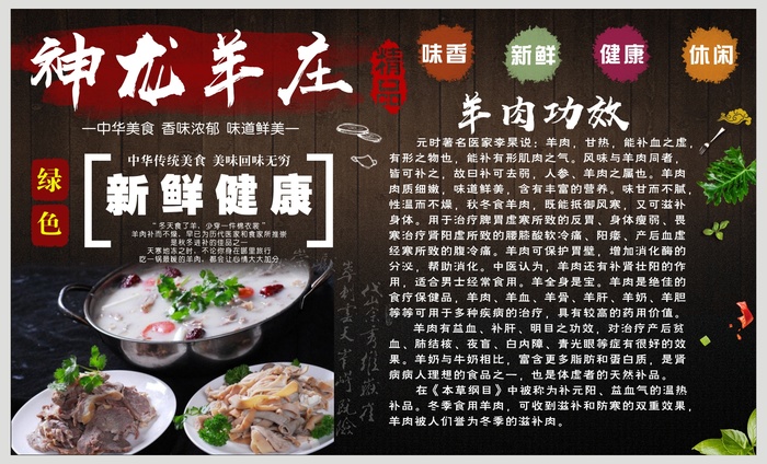 羊肉背景墙海报