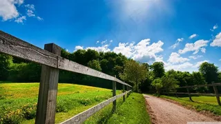 农场小路木栏杆