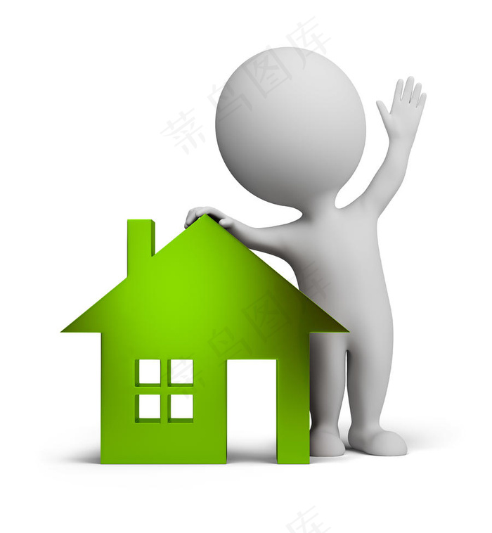卖房子的3d小人设计高清图片