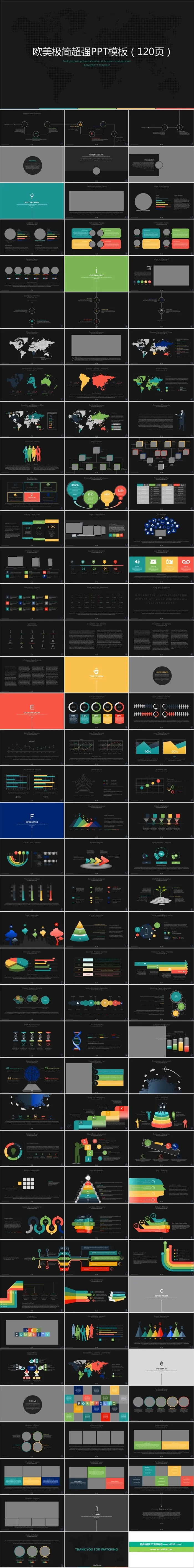 欧美极简黑色超强PPT模板