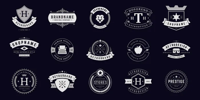 设计勋章标志素材eps,ai矢量模版下载