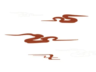 中国风古典传统图案边框纹理祥云灯笼装饰线条PSD背景素材