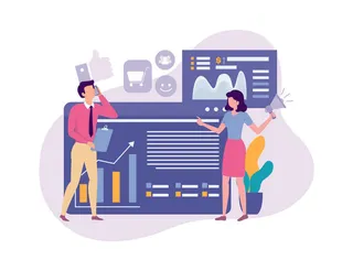 扁平化人物场景办公互联网等距ai矢量设计网页海报UI素材插画