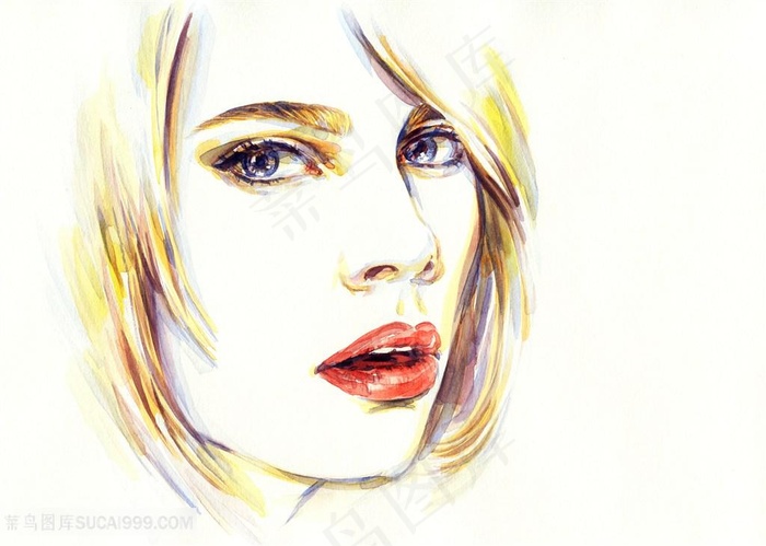 简约美女绘画高清图片