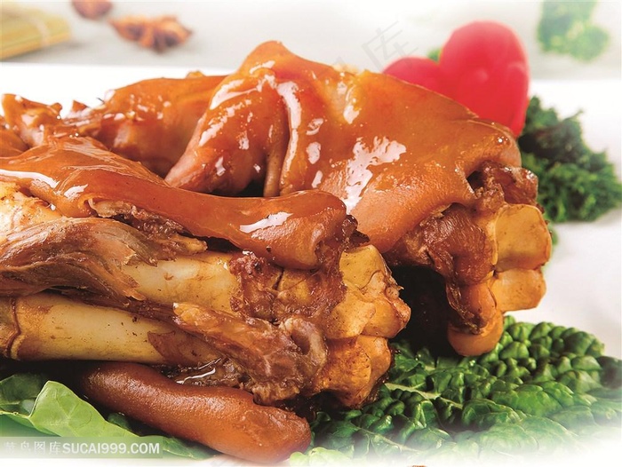 猪蹄卤猪蹄红烧猪蹄酱香猪蹄高清摄影图中华美食