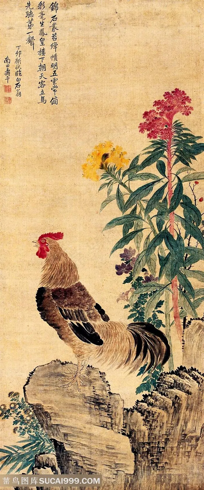 山脉公鸡时尚艺术装饰画