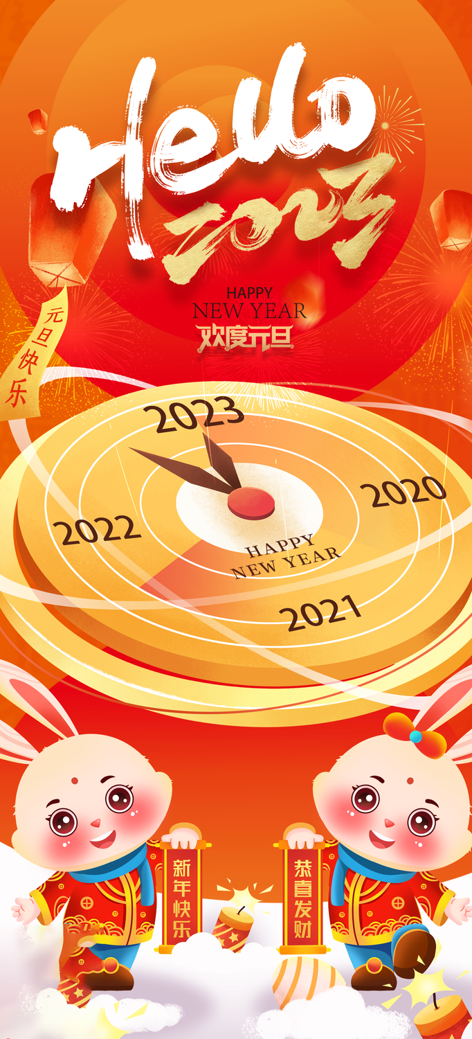 兔年 兔年吉祥2023年海报展板psd模版下载