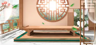 中国风国潮电商促销首页海报C4D背景图3D场景立体设计PSD素材模板