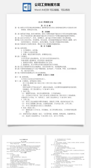 公司工资制度方案word模板