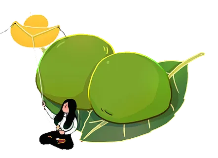 清明节海报设计插图卡通青团素材图片元素png透明背景