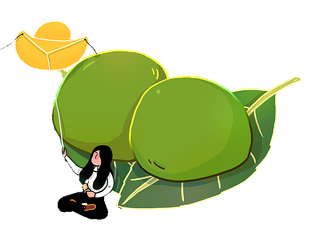 清明节海报设计插图卡通青团素材图片元素png透明背景