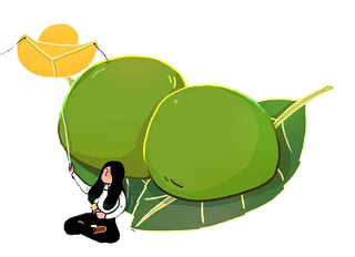 清明节海报设计插图卡通青团素材图片元素png透明背景