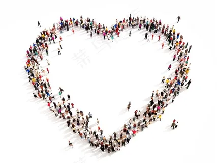 人群组成的心形 人群组成的心形