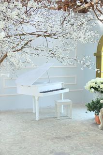 现代浪漫花卉结婚背景墙