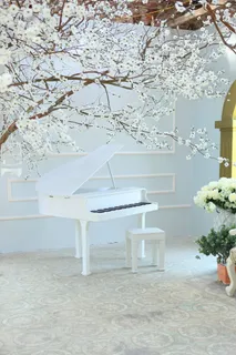 现代浪漫花卉结婚背景墙