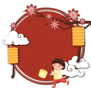 中秋节卡通灯笼背景