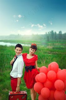 甜蜜恋人春色郊游婚纱外拍样片