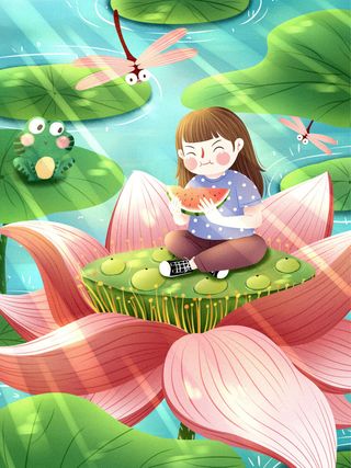 大暑海报节气素材