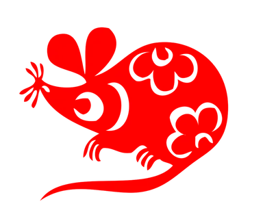 红色喜庆鼠年剪纸窗花新年快乐免扣PNG素材图片 (39)