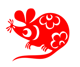 红色喜庆鼠年剪纸窗花新年快乐免扣PNG素材图片 (39)