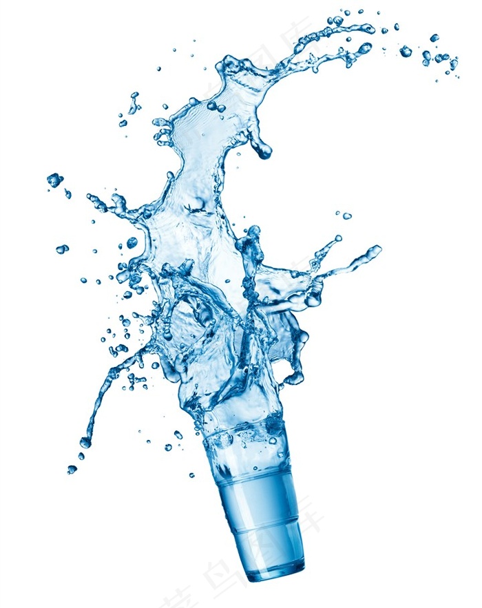 从瓶子里洒出来的水珠高清图片