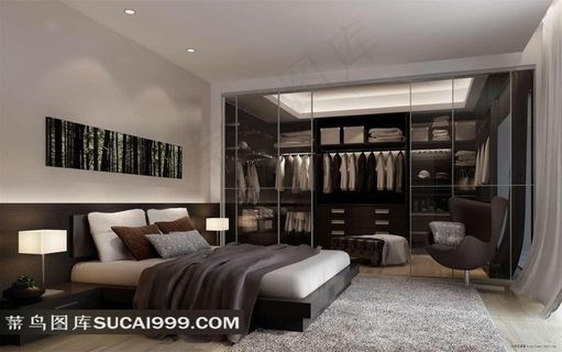 衣柜床摄影素材