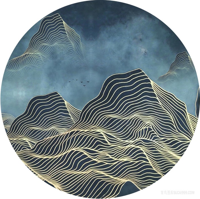 巍峨山脉时尚插画