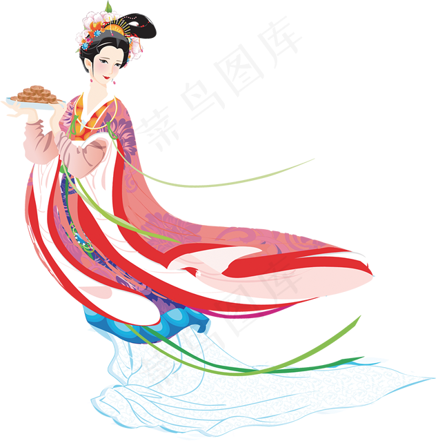 嫦娥美女卡通奔月中秋节