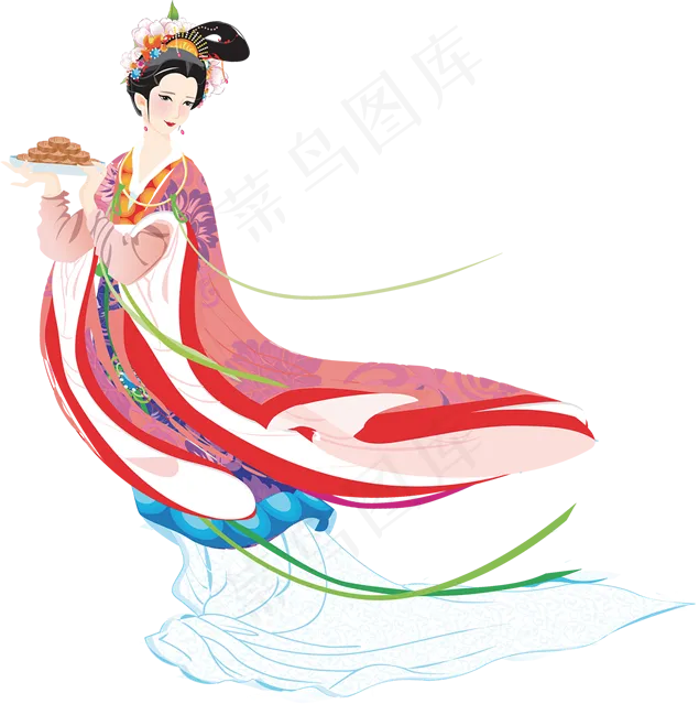 嫦娥美女卡通奔月中秋节