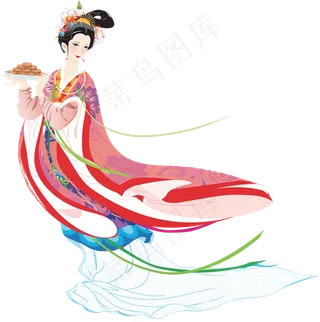 嫦娥美女卡通奔月中秋节