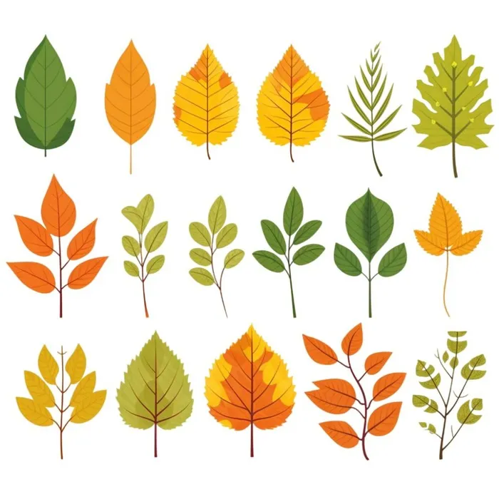 秋天黄色叶子树叶插画免抠(1024x1024)