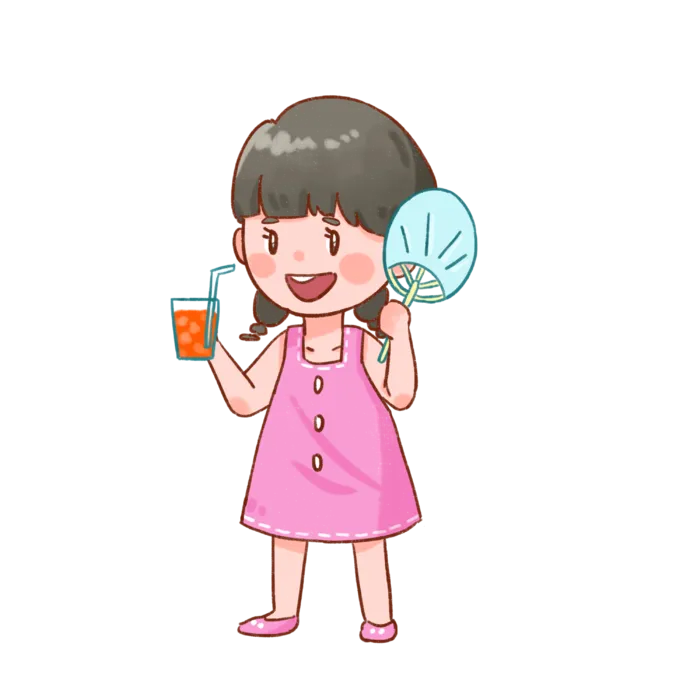大暑节气夏季元素插画人物