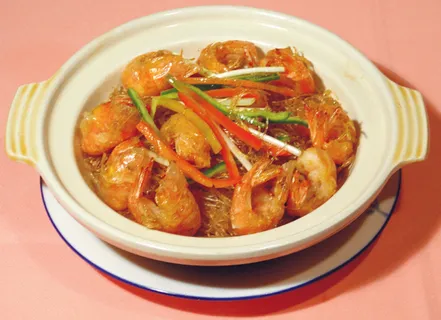 0711c-148梅干菜鲜虾粉丝煲 0711c-148梅干菜鲜虾粉丝煲