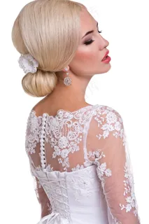 简单新娘盘发发型图片