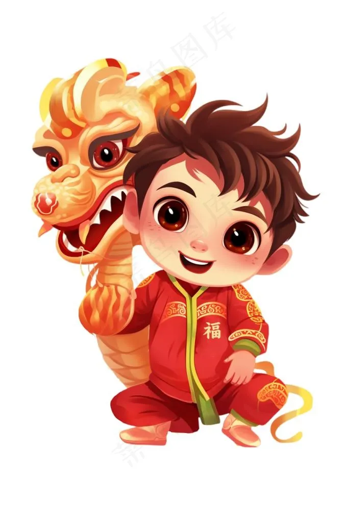 卡通人物新年龙年形象(896x1312)