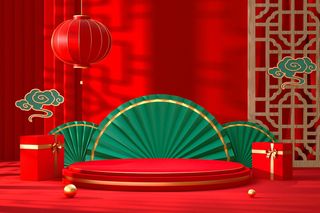 中国风古典背景红色喜庆新年主图背景