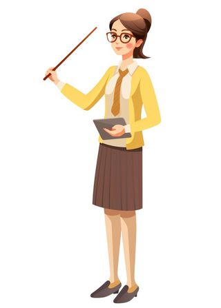 戴眼镜教师插画元素