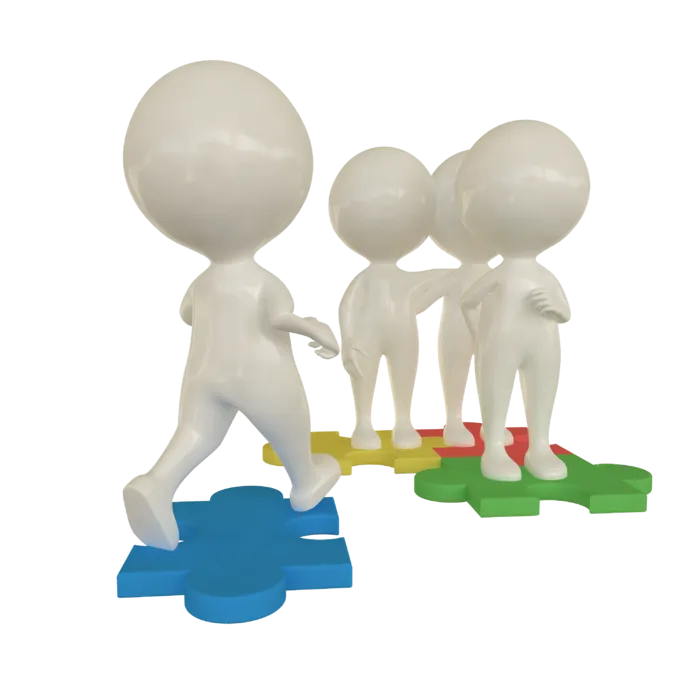 3D商务小人合作火柴人办公白领团队小黑人元素PNG设计素材模板